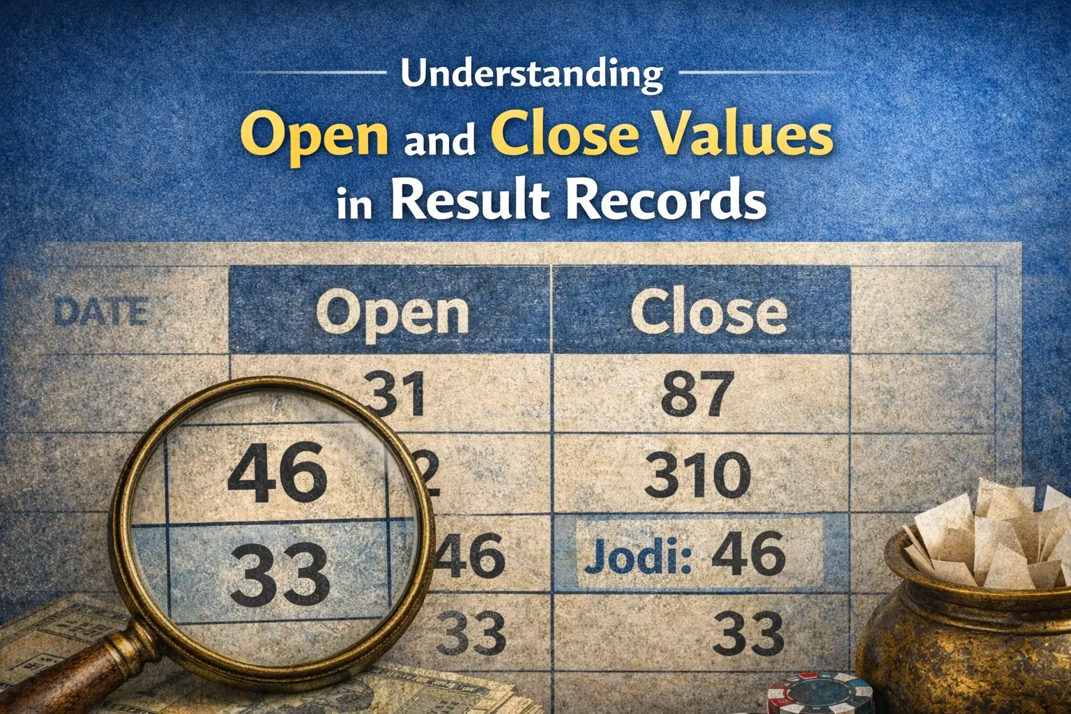 Explanation of open and close values in result systems