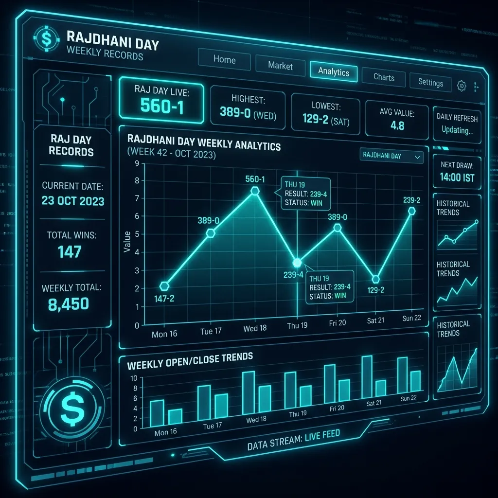 Rajdhani Day Weekly Table visualization chart