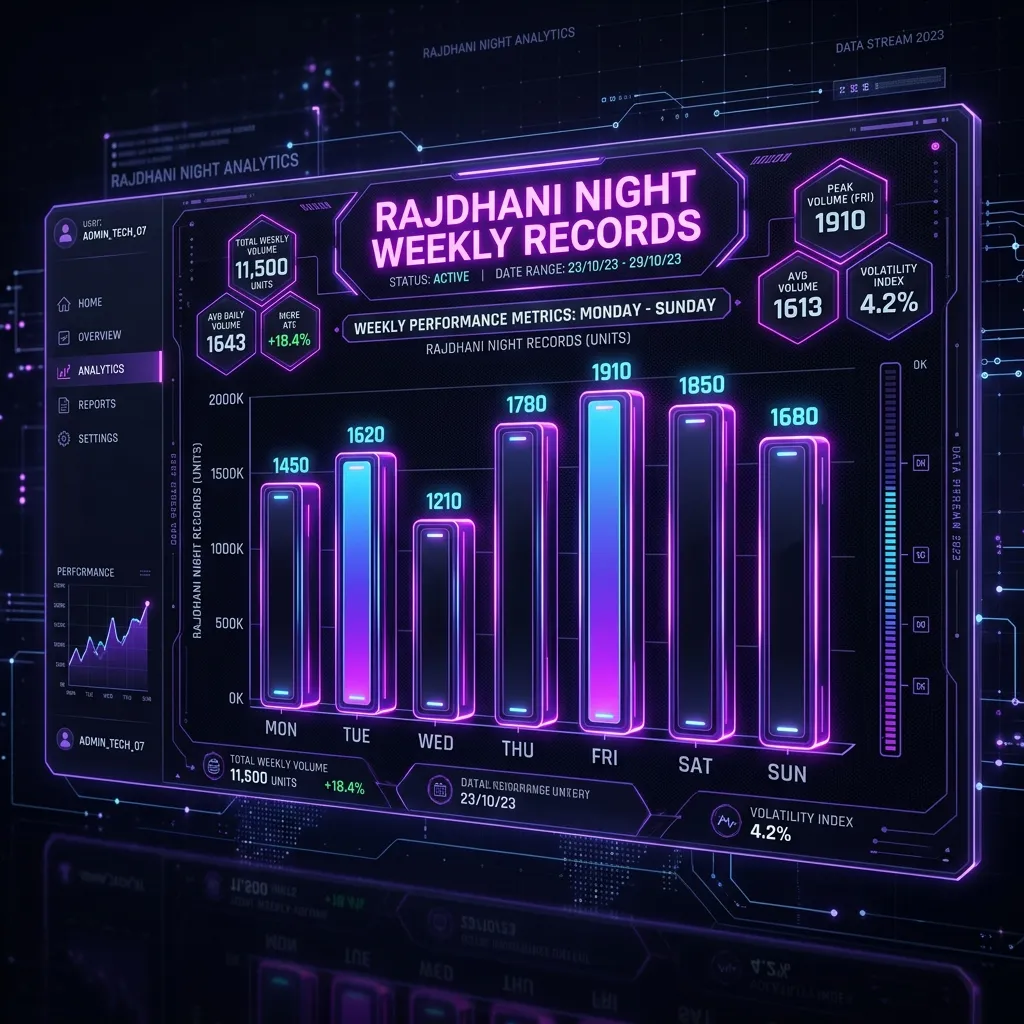 Rajdhani Night Weekly Table visualization chart
