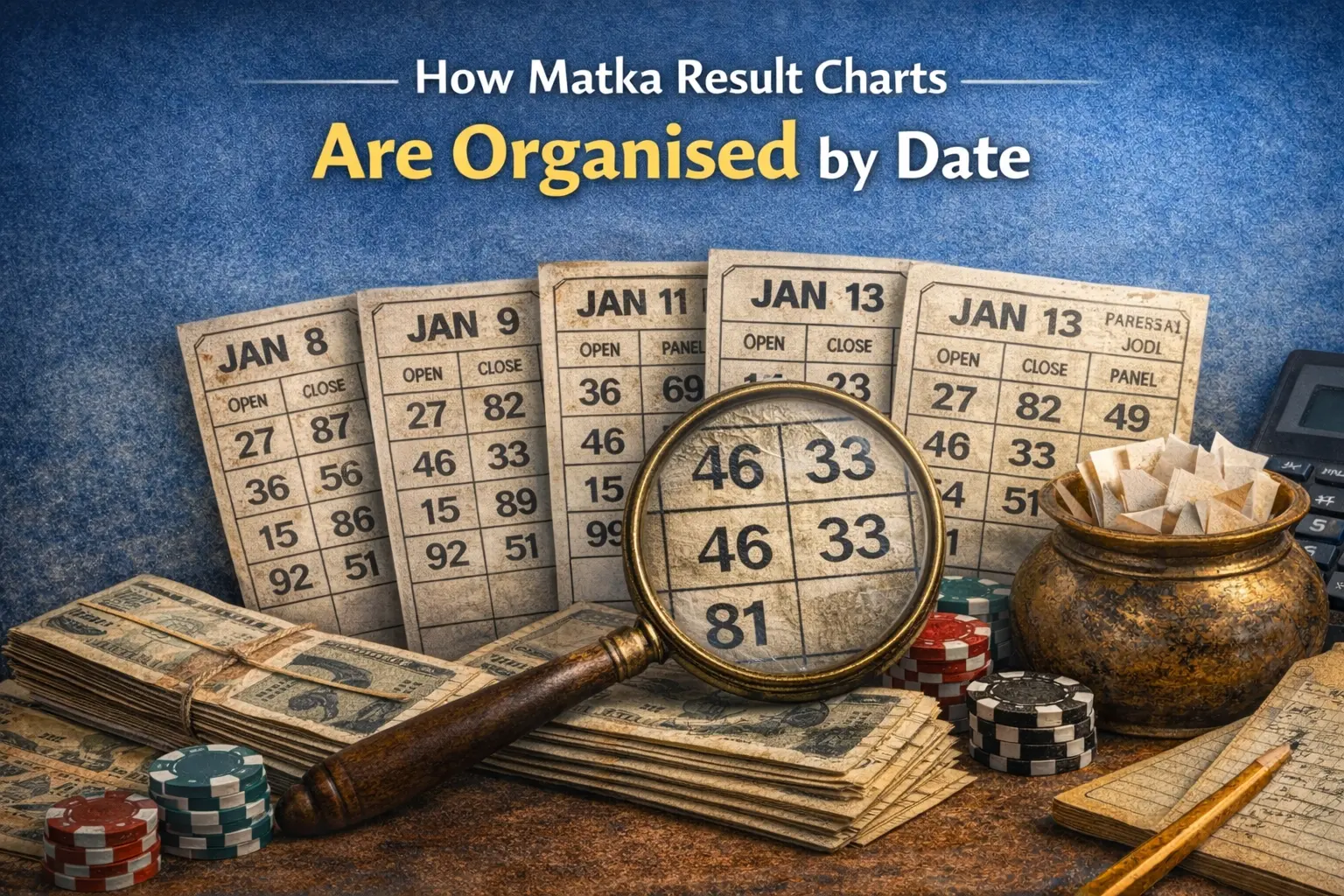 Explanation of how matka result charts are organised by date